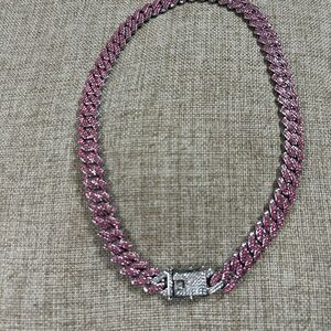 Pink Ice and Silver Necklace
